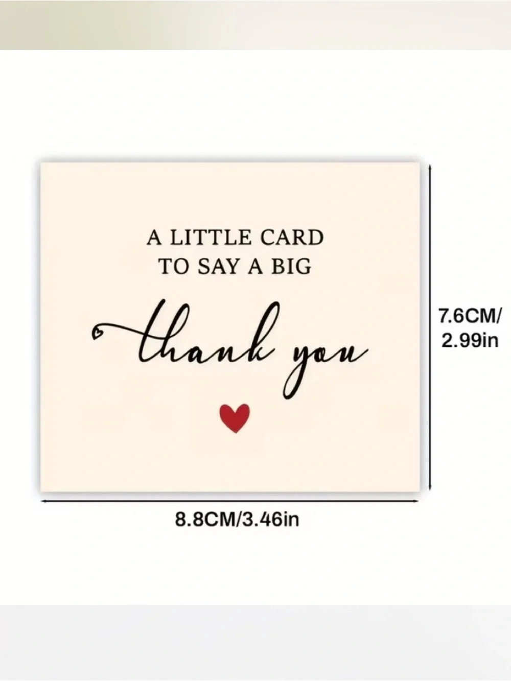 💜 NWT Square Little Card Big Thanks Small Heart Thank You Cards (50 Cards)